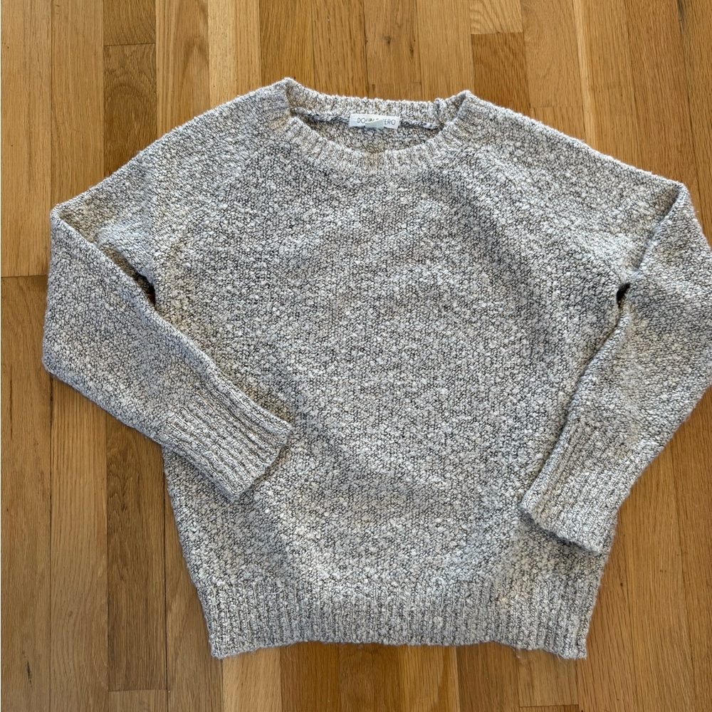 Double Zero Marled Knit Crewneck Sweater M Beige Chunky Cozy Sweater Warm - Picture 3 of 7